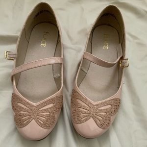 Pink Sparkly Butterfly Flats